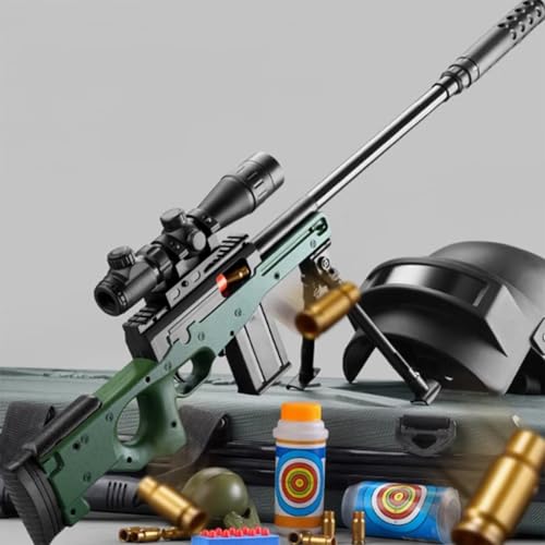 AWM Spielzeug ScharfschüTzengewehr Manueller Auswurf Weichschaum-Toy Schaumstoff-Blaster 66 Fuß Reichweite Sniper Rifle mit verstellbare Lupe Kinder Ab 6-14 Jahren Geburtstag Geschenk von HGWJPZ