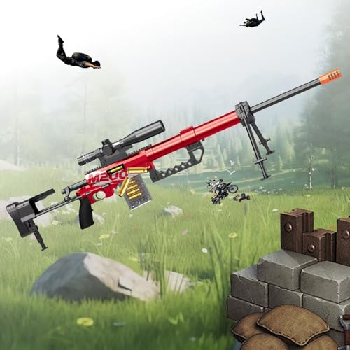 M200 Scharfschützengeweh Manueller Auswurf mit 32x Verstellbarer Lupe Gewehr Langstreckenschießen Sniper Rifle EAV Soft Bullet für Kinder ab 6 Jahren Outdoor-Spielzeug Geschenk Toy Gun von HGWJPZ