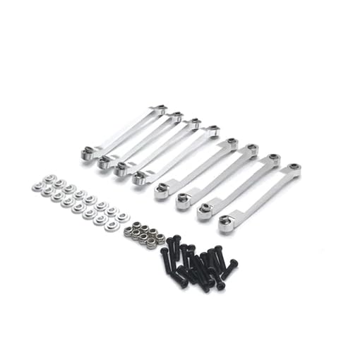 HGtAeW 8 stücke Metall Chassis Spurstange Feste Link Suspension Spurstange Kompatibel Mit MN D 90 D91 D96 D99 D99S MN90 1/12 RC(White) von HGtAeW