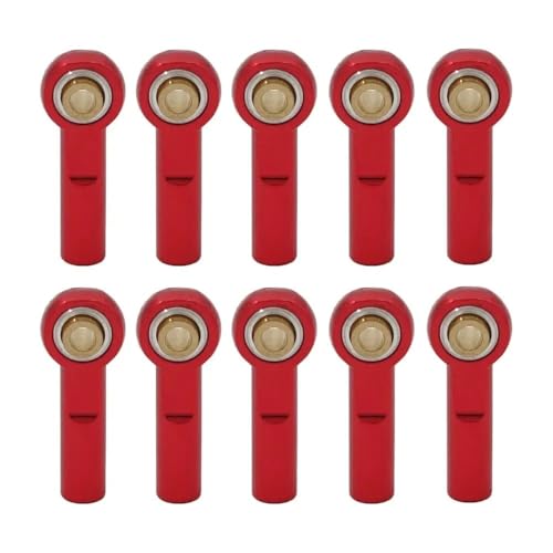 HGtAeW Geeignet for II D110 CC01 M3 Metall Pleuel Spurstangenkopf Kugelkopf 1/10 Fernbedienung(Red 10pcs) von HGtAeW