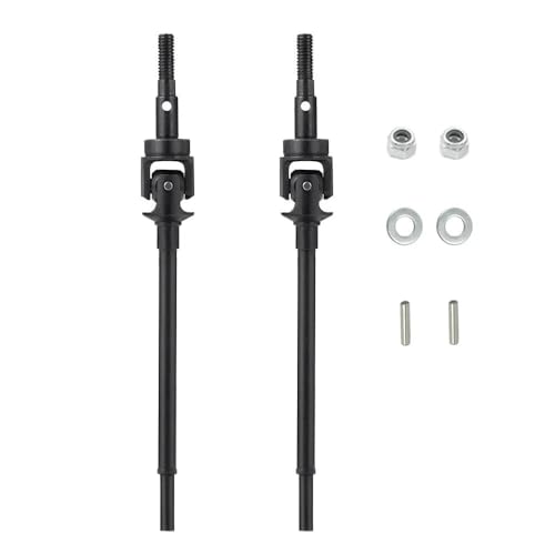 HGtAeW Geeignet for RC 1/10 SCX10-II 90046 90047 Metall-Hintergelenk Antriebswelle Klaue Heavy Duty Universal AR44 Wellenknochen(2PCS Front) von HGtAeW