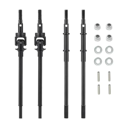 HGtAeW Geeignet for RC 1/10 SCX10-II 90046 90047 Metall-Hintergelenk Antriebswelle Klaue Heavy Duty Universal AR44 Wellenknochen(4PCS) von HGtAeW