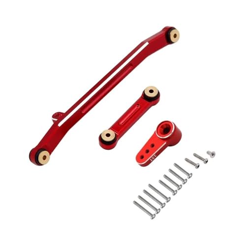 HGtAeW Metall Lenkung Link Mit Kugelgelenk for RC Track 1/24 SCX24 C10(A red) von HGtAeW