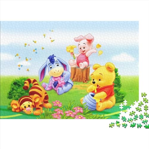 1000 Teile Winnie The Pooh Puzzles für Erwachsene, Puzzles aus Holz, Puzzles für Erwachsene, Lernspiel, Herausforderungsspielzeug, 1000 Teile (75x50cm) von HHCVN