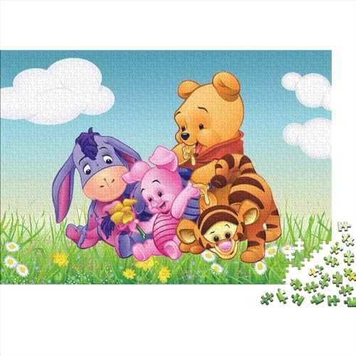 Winnie The Pooh Puzzle, 1000 Teile, Erwachsenenpuzzle, Puzzle für Erwachsene, Lernspiel, Herausforderungsspielzeug, 1000 Teile (75x50cm) von HHCVN