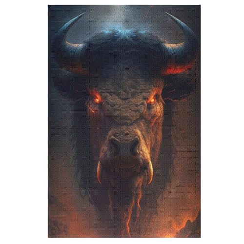 1000 Teile Puzzle Für Jungen Und Mädchen, Standard-Puzzles Dämonischer Bison, Familienspiele, 78×53cm von HHCXX