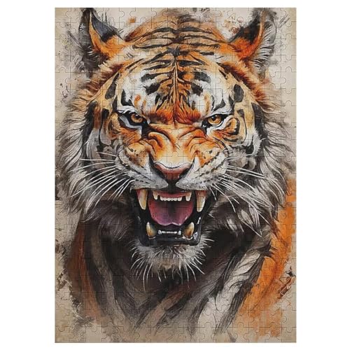 300 Teile Puzzle Für Erwachsene, Tiger -Puzzles, Kinder HolzPuzzle, Kreatives Puzzle, Geschenk Für Freunde Und Familie 42×30cm von HHCXX