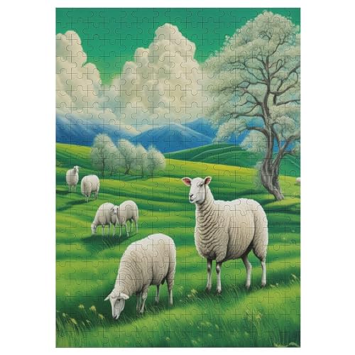 300 Teile Puzzle Für Jungen Und Mädchen, Standard-Puzzles Süß Schaf, Familienspiele, 42×30cm von HHCXX