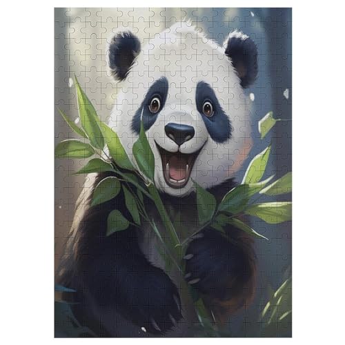 300-teiliges Puzzles, Panda -Puzzle Für Erwachsene Kinder,Holzbrettpuzzle,Erwachsenenpuzzles,Geschenke 42×30cm von HHCXX