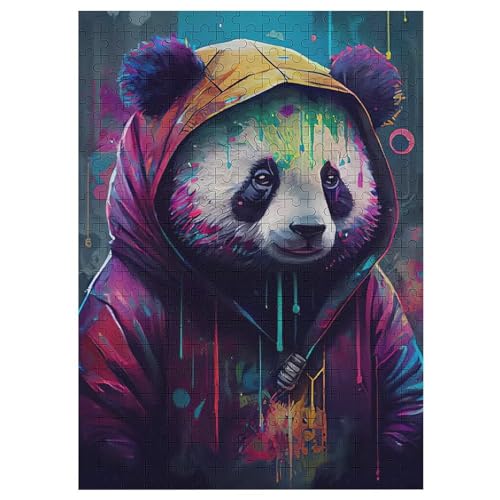 300-teiliges Puzzles, Panda -Puzzle Für Erwachsene Kinder,Holzbrettpuzzle,Erwachsenenpuzzles,Geschenke 42×30cm von HHCXX