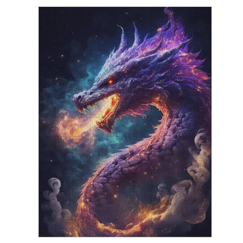 500 Teile Puzzle Für Jugendliche,Drache Puzzles,Erwachsenenpuzzle,Holzpuzzles,Dekompressionsspiel,Spielzeugpuzzles 55×41cm von HHCXX