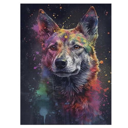 500-teiliges Puzzles, Deutscher Schäferhund -Puzzle Für Erwachsene Kinder,Holzbrettpuzzle,Erwachsenenpuzzles,Geschenke 55×41cm von HHCXX