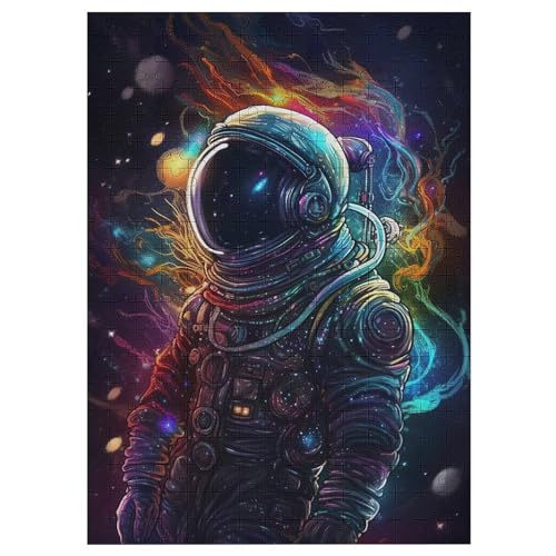 Astronaut -Puzzle, 300 Teile,Holzpuzzle Für Erwachsene Kinder, Lustiges Spielzeug, Denkspiel, Bildungsspiel, 42×30cm von HHCXX