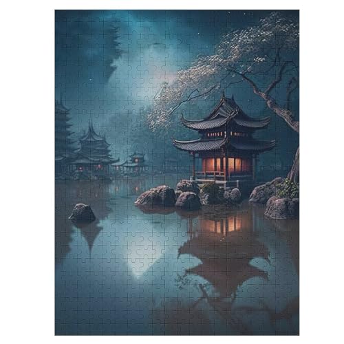 Chinesische Landschaft 500 Teile Puzzles Für Erwachsene,Holzpuzzle - Verringerter Druck Unmögliche Puzzle Für Erwachsene 12+ Kinder 55×41cm von HHCXX