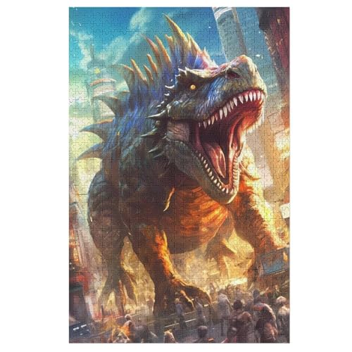 Dinosaurier 1000 Teile Puzzles Für Erwachsene,Holzpuzzle - Verringerter Druck Schwieriges Unmögliche Puzzle Für Erwachsene 12+ Kinder 78×53cm von HHCXX