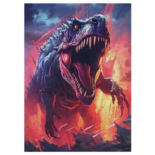 Dinosaurier 300 Teile Puzzles Für Erwachsene, Impossible Puzzle, Geschicklichkeitsspiel Für Die Ganze Familie, Kinder Holzpuzzle 42×30cm von HHCXX