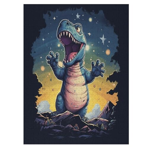 Dinosaurier 500 Teile Puzzles Für Erwachsene, Impossible Puzzle, Geschicklichkeitsspiel Für Die Ganze Familie, Kinder Holzpuzzle 55×41cm von HHCXX