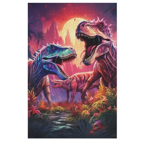 Dinosaurier Holzpuzzle 1000 Teile, Knobelspiele Für Erwachsene, Teenager, Puzzles Unmögliche - Kinder Puzzle Zimmer Deko 78×53cm von HHCXX