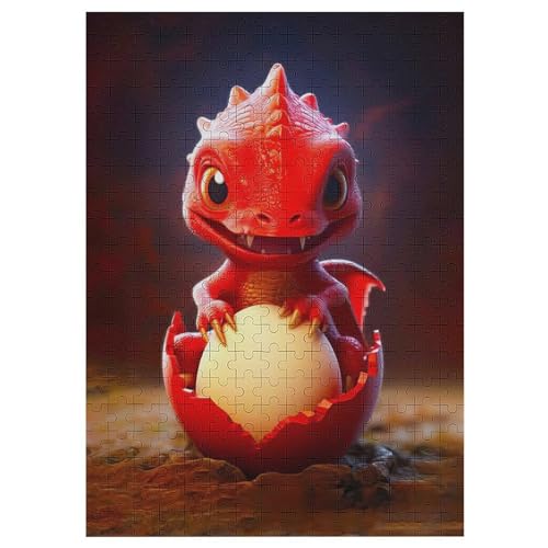 Dinosaurier Holzpuzzle 300 Teile,Puzzles Für Erwachsene, Impossible Puzzle, Kinder Legespiel 42×30cm von HHCXX