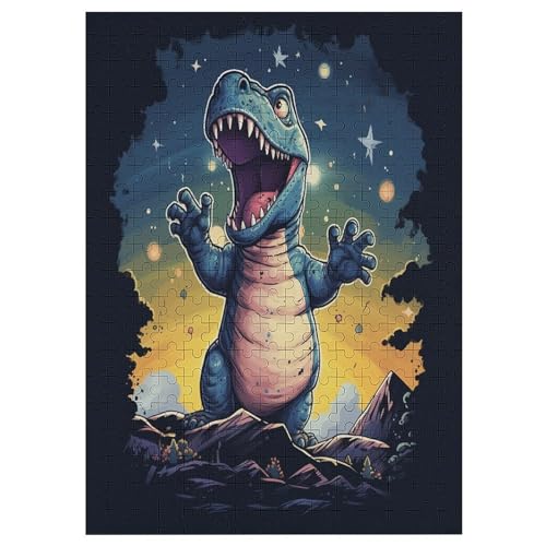 Dinosaurier Holzpuzzle Erwachsene - 300 Teiliges Jigsaw Knobelspiel - Puzzle Für Erwachsene & Kinder - Outdoor & Reisespielzeug 42×30cm von HHCXX