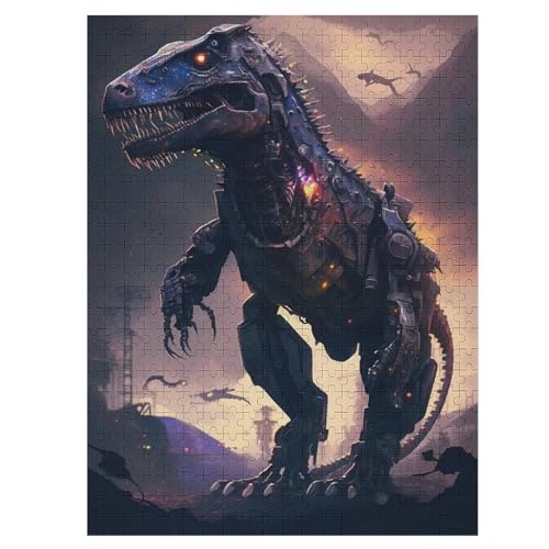 Dinosaurier -Puzzle, 500 Teile,Holzpuzzle Für Erwachsene Kinder, Lustiges Spielzeug, Denkspiel, Bildungsspiel, 55×41cm von HHCXX