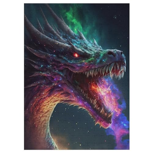 Drache 300 Teile Puzzles Für Erwachsene,Holzpuzzle - Verringerter Druck Schwieriges Unmögliche Puzzle Für Erwachsene 12+ Kinder 42×30cm von HHCXX