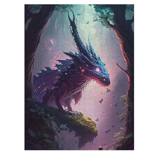 Drache Holzpuzzle 500 Teile, Knobelspiele Für Erwachsene, Teenager, Puzzles Unmögliche - Kinder Puzzle Zimmer Deko 55×41cm von HHCXX