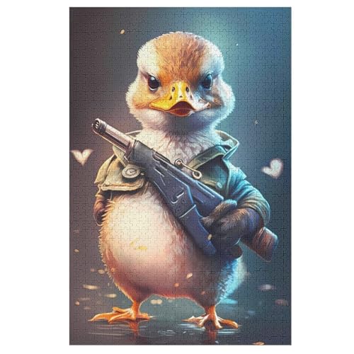 Ente Holzpuzzle Für Erwachsene Teenager Stress Abbauen Familien-Puzzlespiel Poster 1000-teiliges Puzzle Kinder Lernspiel 78×53cm von HHCXX