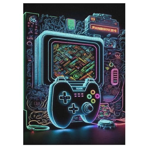 Gamepad -Puzzle, 300 Teile,Holzpuzzle Für Erwachsene Kinder, Lustiges Spielzeug, Denkspiel, Bildungsspiel, 42×30cm von HHCXX