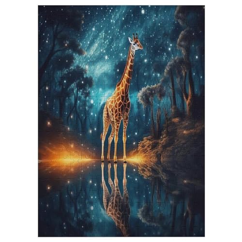 Giraffe Puzzle 300 Teile, Holzpuzzle Für Erwachsene Kinder, Impossible Puzzles, Geschicklichkeitsspiel Für Die Ganze Familie 42×30cm von HHCXX