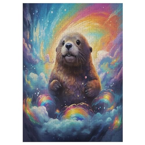 Holzpuzzle Otter Puzzle 300 Teile Erwachsene Klassische Pädagogisches Spielzeug Kinder Lernspiel Herausforderndes Puzzles 42×30cm von HHCXX