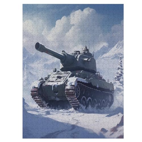 Holzpuzzle Panzer Puzzle 500 Teile Erwachsene Klassische Pädagogisches Spielzeug Kinder Lernspiel Herausforderndes Puzzles 55×41cm von HHCXX