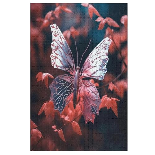 Holzpuzzles 1000 Teile Schmetterling -Puzzle Für Jungen Und Mädchen, Schwierigkeitsgrad, Lernspiele, Familienspielzeug 78×53cm von HHCXX