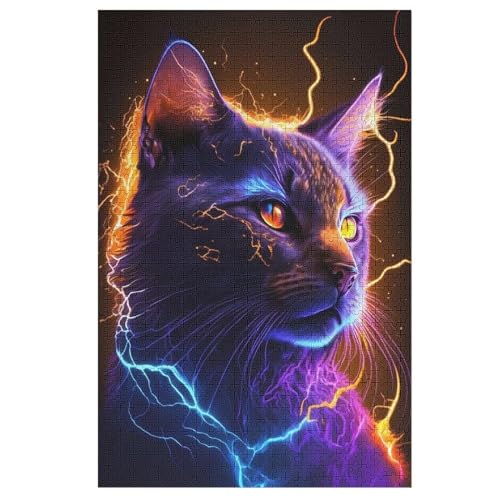 Holzpuzzles 1000 Teile Star Katze -Puzzle Für Jungen Und Mädchen, Schwierigkeitsgrad, Lernspiele, Familienspielzeug 78×53cm von HHCXX