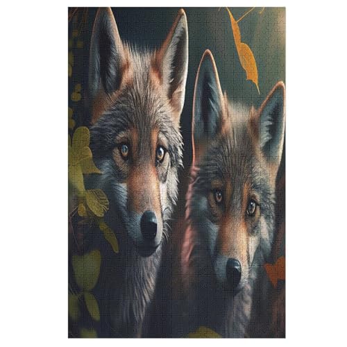 Holzpuzzles 1000 Teile Wolf -Puzzle Für Jungen Und Mädchen, Schwierigkeitsgrad, Lernspiele, Familienspielzeug 78×53cm von HHCXX