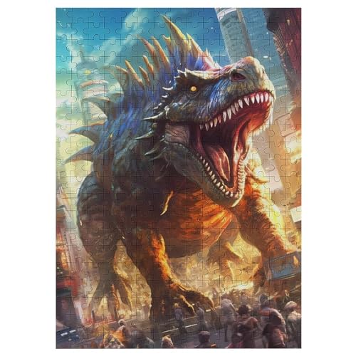 Holzpuzzles 300 Teile Dinosaurier -Puzzle Für Jungen Und Mädchen, Schwierigkeitsgrad, Lernspiele, Familienspielzeug 42×30cm von HHCXX