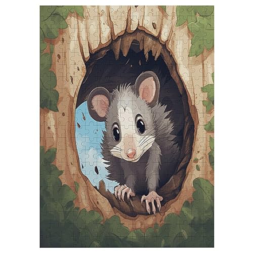 Holzpuzzles 300 Teile Maus -Puzzle Für Jungen Und Mädchen, Schwierigkeitsgrad, Lernspiele, Familienspielzeug 42×30cm von HHCXX