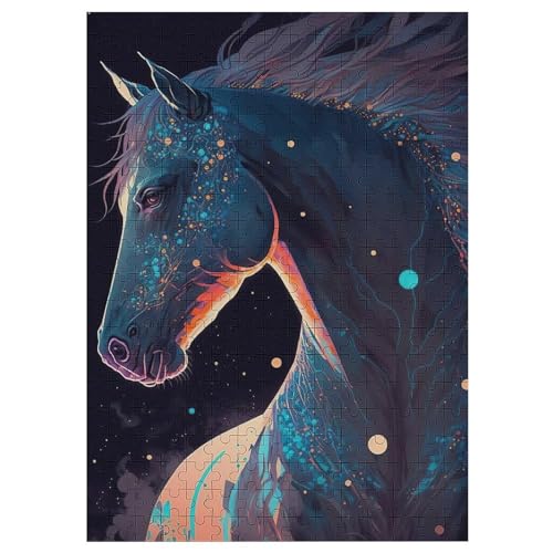 Horse 300 Teile Premium-Puzzles Für Erwachsene Kinder- Holzpuzzles Spaß Und Lernspiele - Perfekte Puzzle-Geschenke 42×30cm von HHCXX