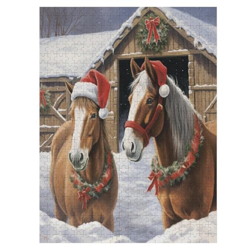 Horse -Puzzle, 500 Teile,Holzpuzzle Für Erwachsene Kinder, Lustiges Spielzeug, Denkspiel, Bildungsspiel, 55×41cm von HHCXX