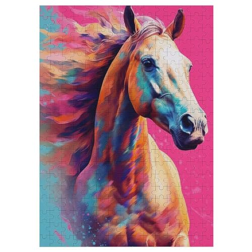 Horse-Puzzlespiel Aus Holz, 300 Puzzleteile, Kreatives Puzzle Für Teenager Und Erwachsene, Kreatives Spielzeug, Puzzles, 42×30cm von HHCXX