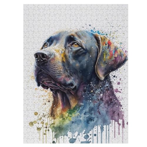 Hund Puzzle 500 Teile, Holzpuzzle Für Erwachsene Kinder, Impossible Puzzles, Geschicklichkeitsspiel Für Die Ganze Familie 55×41cm von HHCXX