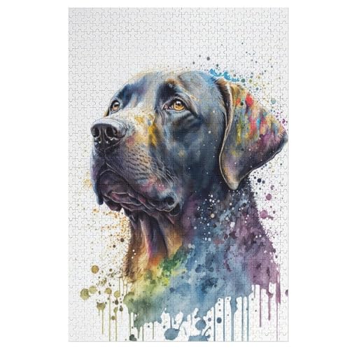 Hund Puzzles 1000 Teile Erwachsener Kniffel Spaß Für Die Ganze Familie, Holzpuzzle Kinder Erwachsene, Impossible Puzzle Schwer 78×53cm von HHCXX