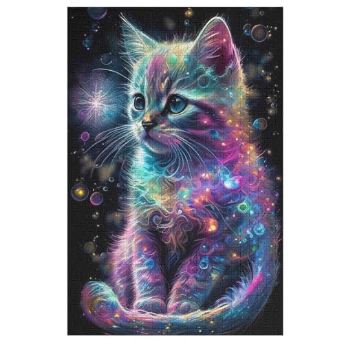 Katze Puzzle, Puzzles Für Erwachsene Kinder, 1000 Teile Holzpuzzle, Für Jugendliche & Erwachsene Herausforderungsspielzeug 78×53cm von HHCXX