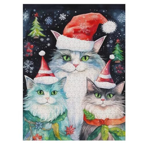 Katze-Puzzle Für Erwachsene, 500 Teile, Holzpuzzle, Kinderpuzzle, Dekompressionsspiel, Spielzeugpuzzle 55×41cm von HHCXX