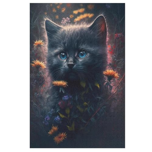 Katze-Puzzlespiel Aus Holz, 1000 Puzzleteile, Kreatives Puzzle Für Teenager Und Erwachsene, Kreatives Spielzeug, Puzzles, 78×53cm von HHCXX