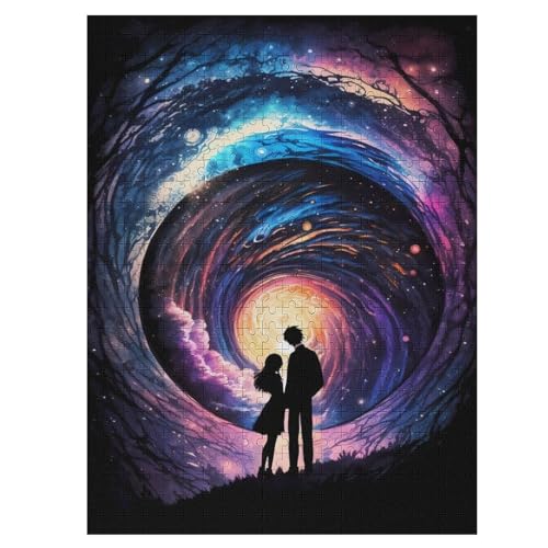 Kosmische Liebe Story Puzzle 500 Teile, Holzpuzzle Herausforderndes Geschicklichkeitsspiel, Kinder Erwachsenenpuzzle Ab 12 Jahren 55×41cm von HHCXX