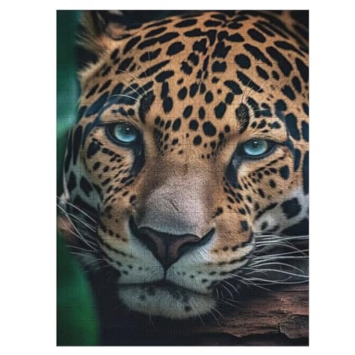 Leopard Holzpuzzle Für Erwachsene Teenager Stress Abbauen Familien-Puzzlespiel Poster 500-teiliges Puzzle Kinder Lernspiel 55×41cm von HHCXX