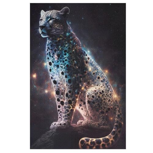 Leopard Puzzle, Puzzles Für Erwachsene Kinder, 1000 Teile Holzpuzzle, Für Jugendliche & Erwachsene Herausforderungsspielzeug 78×53cm von HHCXX