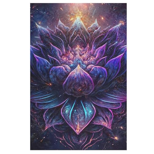 Lotus Flower Puzzle 1000 Teile, Holzpuzzle Für Erwachsene Kinder, Impossible Puzzles, Geschicklichkeitsspiel Für Die Ganze Familie 78×53cm von HHCXX