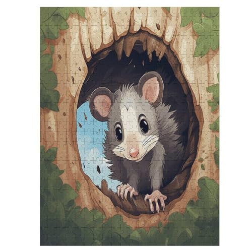 Maus -Puzzle, 500 Teile,Holzpuzzle Für Erwachsene Kinder, Lustiges Spielzeug, Denkspiel, Bildungsspiel, 55×41cm von HHCXX